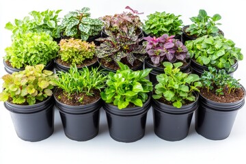 Assorted colorful succulents neatly arranged in black pots symbolizing small space gardening plant care and minimalist home decor