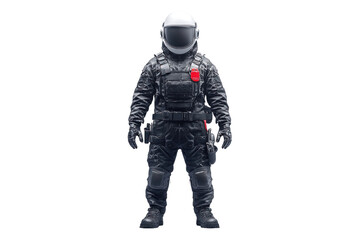 Intricately detailed full-body photo of a young astronaut in high-quality with futuristic gear and accessories