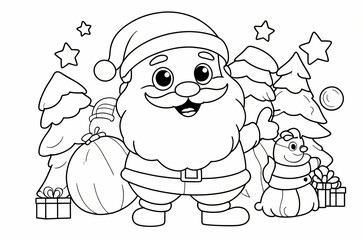 Santa Claus and christmas Coloring Page