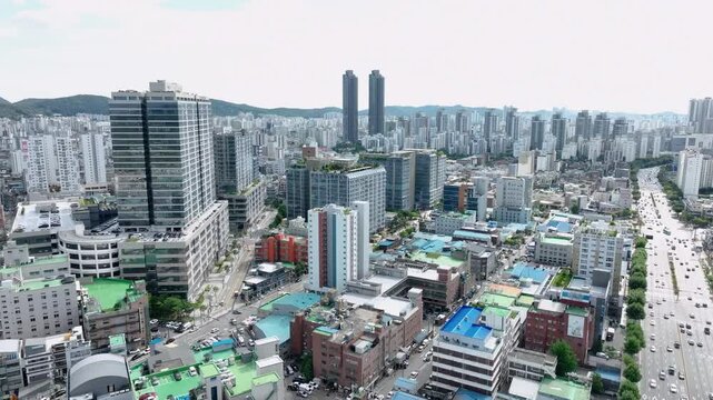 industrial complex in Bucheon City that was taken with an aerial shot