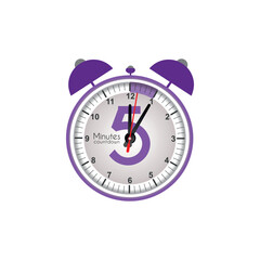 5 minutes countdown timer with dark lavender color