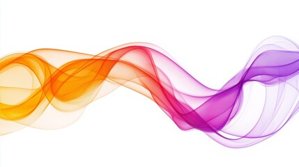 Naklejka premium Colorful abstract line waves on white background