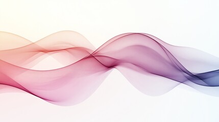 Colorful abstract line waves on white background
