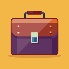 Vector illustration of a briefcase, bag with one handle