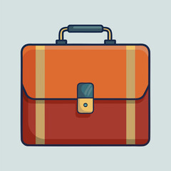 Vector illustration of a briefcase, with a handle in bright colors, simple style