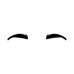 Brows icon vector. Eyebrow illustration sign. Forehead symbol or logo.