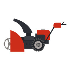 Snow blower with gas powered vector cartoon illustration isolated on a white background.