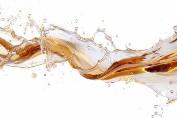 Golden Liquid Splash Isolated On White Background