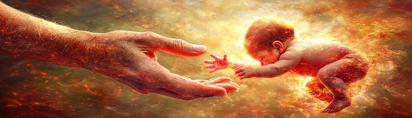 Obraz premium Loving Mother's Gaze in 3D Illustration