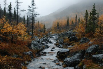 A cozy cabin nestled in the heart of snow-capped mountains.. Beautiful simple AI generated image