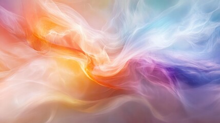 Obraz premium A cascade of translucent layers in a spectrum of colors creating an ethereal effect, smooth and layered, Ethereal style