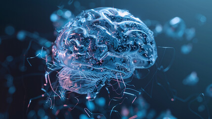 Obraz premium digital brain, science concept. with no background