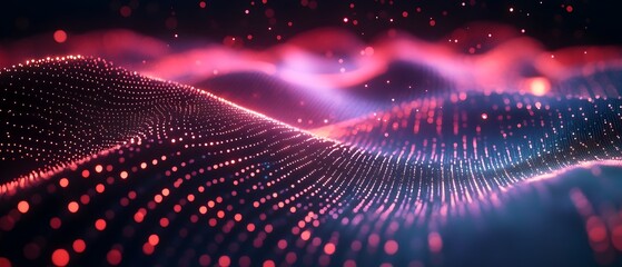 Vibrant Data Visualization Concept with Futuristic Glow on Abstract Technology Background