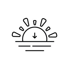 Sunset vector icon stock illustration