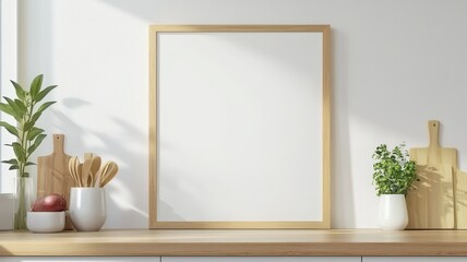 Scandinavian Style Kitchen with an Empty Space Awaiting Personal Touches and Stylish D?cor