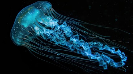 Mesmerizing Bioluminescent Underwater Scene
