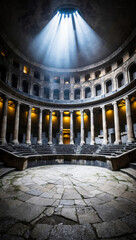 Obraz premium Ancient roman circular platform surrounded by columns