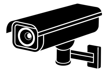 cctv vector silhouette icon on  white background