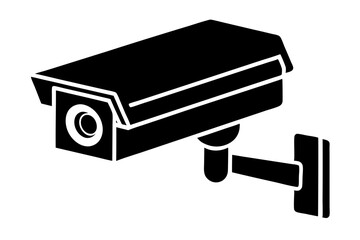 cctv vector silhouette icon on  white background