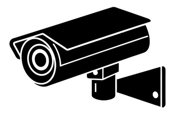 cctv vector silhouette icon on  white background