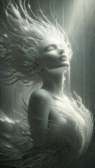 Fantasy ethereal young woman with an otherworldly allure