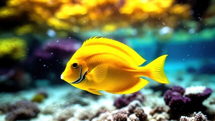 Yellow Tang Fish Bokeh - Underwater Photography