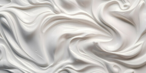 Obraz premium Minimalistic abstract background with white 3d waves. Banner with White cream texture background. Pearlescent Texture Background Banner with white glossy soft wavy texture