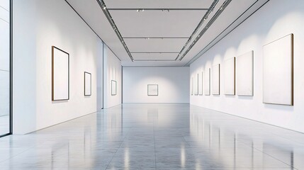 Fototapeta premium Minimalist Art Gallery Interior View