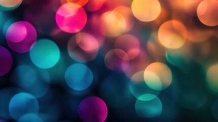 Vibrant abstract lights create an enchanting atmosphere in a colorful bokeh display at a nighttime celebration