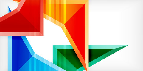 Abstract background color triangles and arrows composition. Vector Illustration For Wallpaper, Banner, Background, Card, Book Illustration, landing page