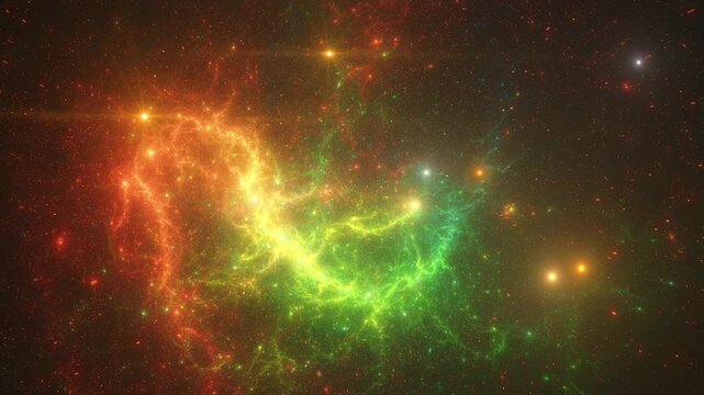 Travelling into galaxy and nebula in space