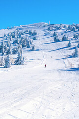panorama of slope at ski resort Kopaonik, Serbia