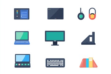 Collection of various modern electronic devices and accessories on a white background.