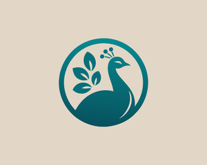 Peacock bird logo design vector illustration