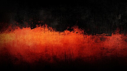Abstract grunge background with dark black and bright orange colors.