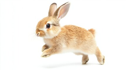 Obraz premium A cheerful rabbit isolated on a white background