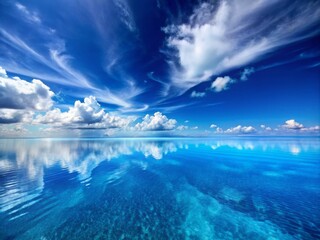 Endless Blue Vastness of Tranquil Waters Invites Reflection and Serenity in a Peaceful Landscape