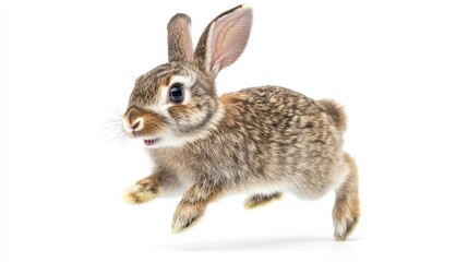 Obraz premium A cheerful rabbit isolated on a white background