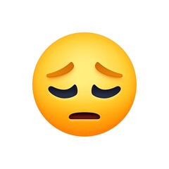 Fototapeta premium Pensive Face Emoji: Sadness and Reflection 