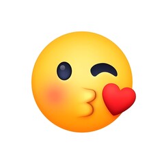 Fototapeta premium Face Blowing a Kiss Emoji: Love and Affection 