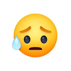 Fototapeta premium Sad but Relieved Face Emoji: Worry and Relief 
