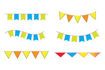 Obraz premium Decorative colorful party flags