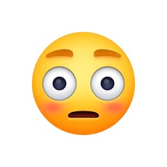 Fototapeta premium Flushed Face Emoji: Embarrassment and Surprise 