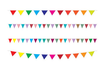 Obraz premium Party pennant flag carnival festival or happy birthday celebration decoration items