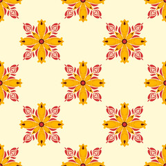 Hand drawn floral pattern color background, botanical style. for decoration, fabric, wallpaper, ornament, tiles. flower design.