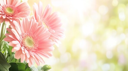 Fototapeta premium Exquisite pink flowers wallpaper, delicate petals for a romantic touch floral