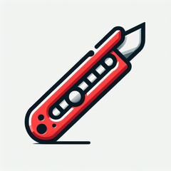 utility knife icon in red