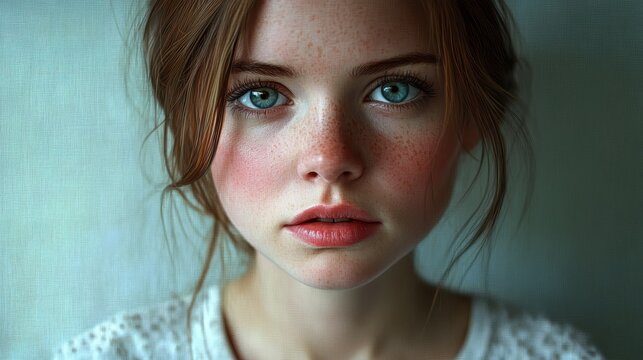 freckled hair and makeup featuring distinct frecks