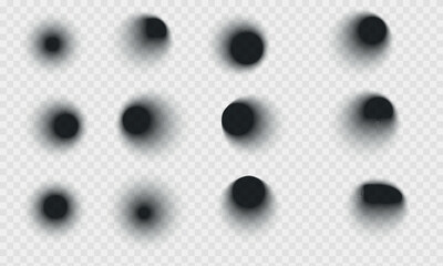 Large set of shadows on a transparent background