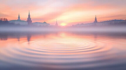 The scene is serene and peaceful